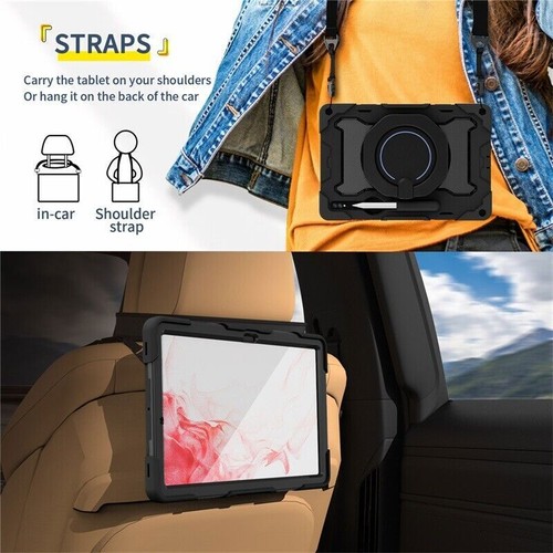 Tablet Armor Stand Hard Case Cover For Samsung Galaxy Tab S7 FE S8+ S9 Ultra - Picture 7 of 91