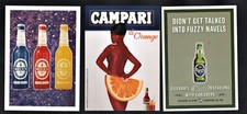 Campari & Orange Carlsberg Becks Beer Vintage Postcards 1990s Max Racks