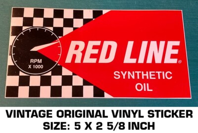 RED LINE SYNTHETIC OIL RACING - VINTAGE ORIGINAL DECAL STICKER