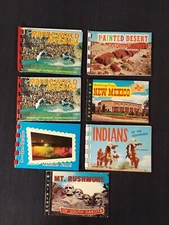 7 Vintage Miniature Souvenir Post Card Albums Indians New Mexico Etc