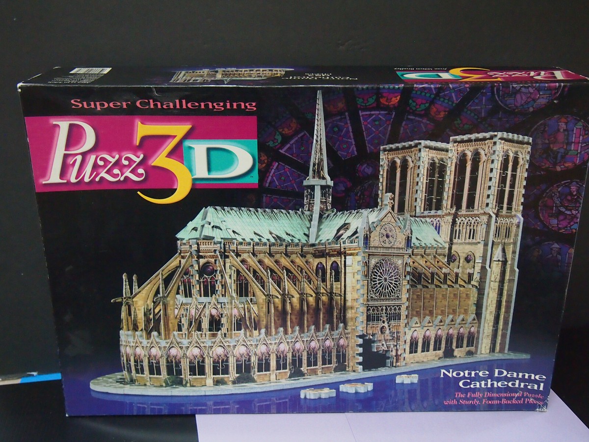 PUZZ3D Milton Bradley Notre Dame Cathedral Paris France 952 Piece
