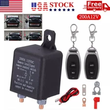 Dual Wireless Car Remote Battery Disconnect Relay Kill Master Cut-off Switch 12V