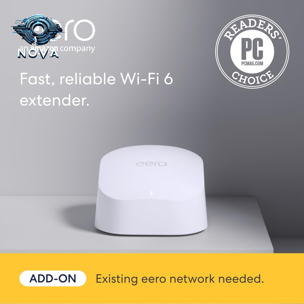 Amazon 6 Dual-Band Mesh Wi-Fi 6 Extender - Expands Existing Network