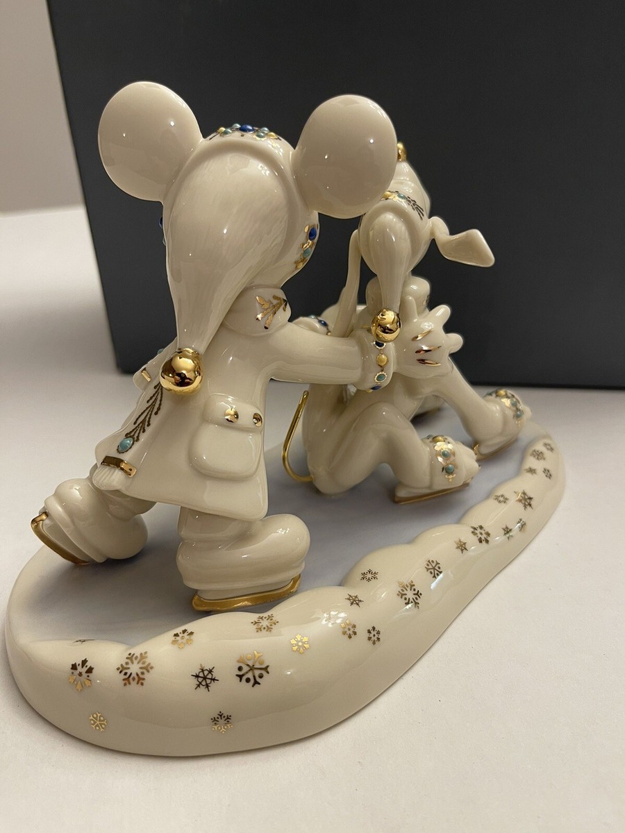Lenox Disney Showcase New In Box Mickey & Pluto Skaters