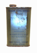 Vintage Army Green Oil Tin Pentrating Oil Detroit EMPTY 16 fl oz. Military