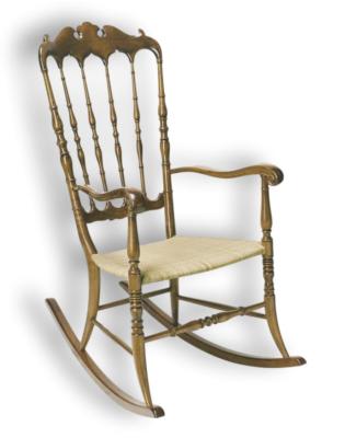 Sedia dondolo rocking chair parigina fratelli levaggi chiavari 1940  sanguineti
