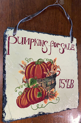  Pumpkins For Sale  Wall Decor SIGN PLAQUE Fall / Halloween 8  X 8 