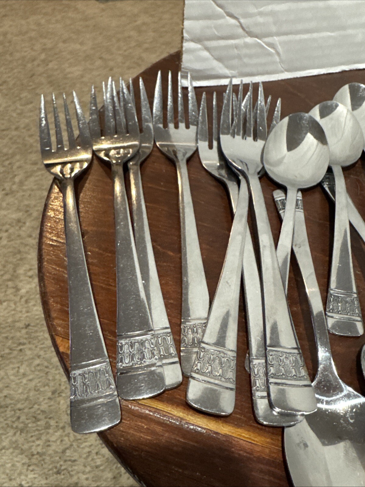37 Pcs Utica Richfield Solid Stainless Steel Stamped Utica Korea Flatware Set