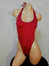 Exotic dancer stripper small red one piece dance outfit - dancewear
