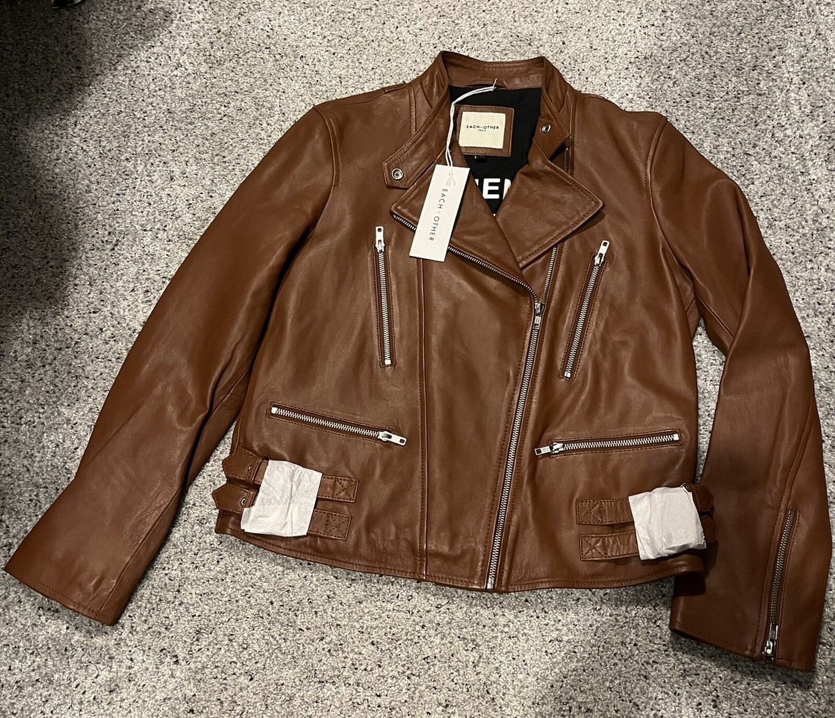 Each X Other Leather Jacket Brown L New Woman's | eBay
