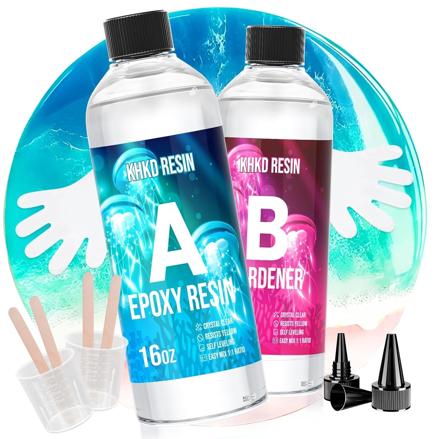 Epoxy Resin Kit, 32OZ Art Resin and Hardener Kit - No Bubble & Yellowing, UV