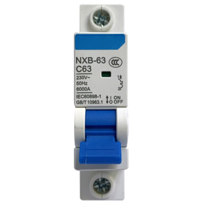 Leakage Protector C-Type Circuit Breaker 1P 63A Series For Chint NXB-63
