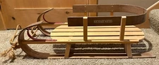 Boundary Waters vintage wood Kinder Sleigh kids childs Wooden Snow Sled