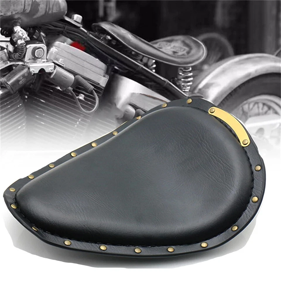 Muelle de asiento individual bobber chopper negro para motocicleta con base de soporte para Harley XL883 Foto 2 de 4