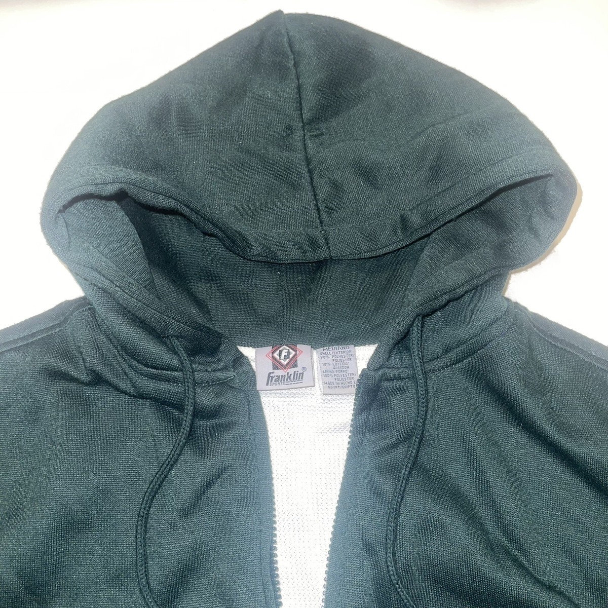 Vintage 90s Thermal Lined Zip Up Hoodie Dark Green Adult Vintage 90s Thermal Lined Zip Up Hoodie Dark Green Adult