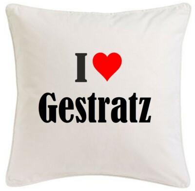 KISSENBEZUG I LOVE GESTRATZ 40CMX40CM AUS MIKROFASER