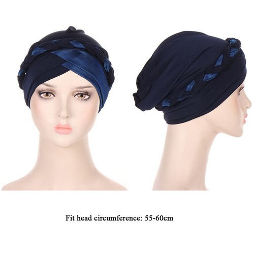 Islamic Headwear Braid Head Wrap Chemo Cap Cancer Hat Sleep Cap Turban Hat - Picture 3 of 22