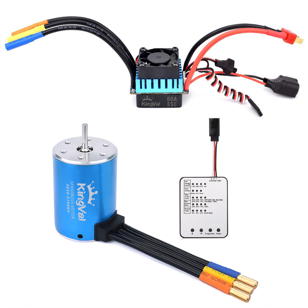 KingVal 3650 5900KV Brushless Motor & 80A ESC Combo With Program Card - For 1/10 RC Cars & Trucks - View #11