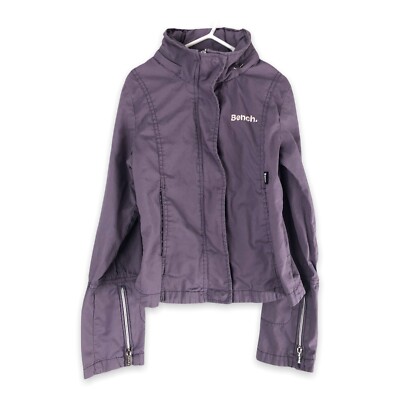 Bench Girl's Size Medium (7/8) Purple Lightweight Jacket Youth Zip Hidden Hood