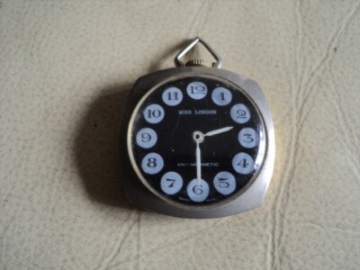 Rare Vintage Miss London Wind Up Swiss Made Pendant Watch WORKING RUNNING FAST?