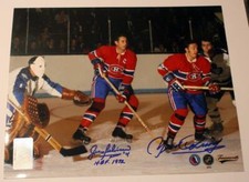 8x10 Montreal Canadiens Photo Signed Jean Beliveau Yvan Cournoyer Frameworth!
