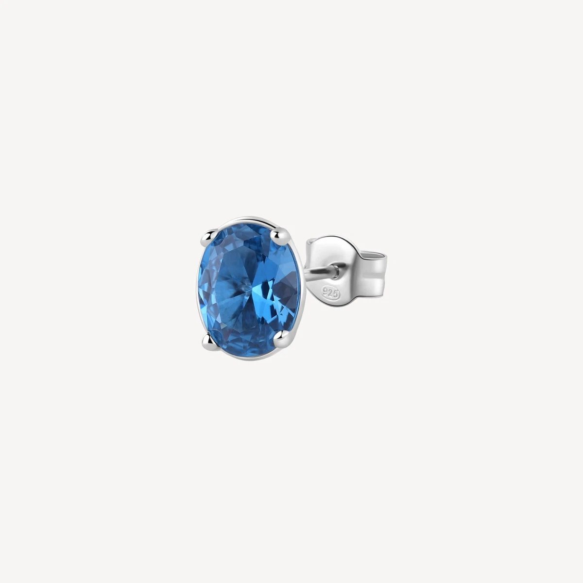 Orecchino singolo donna Luca Barra con Cristallo Azzurro OK1163 - Gioielleria Bacile