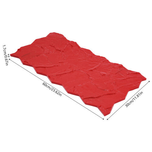60*30 Cm Red Concrete Texture Mold W/ Carrying Handles For Courtyard Paths - Picture 10 of 14