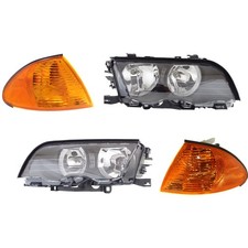 Headlight Kit For 1999-2000 Bmw 323i Left And Right With Corner Lights Sedan
