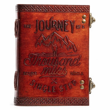 Handmade Leather Journal Vintage 7x5 Diary 200 Pages Blank Double Lock