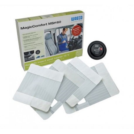 Kit sièges chauffants DA5717W en fibre de carbone tressée universel premium