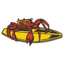 Crab Sunglasses Surfboard - Vinyl Decal Sticker - Car Window Laptop - ebn11456