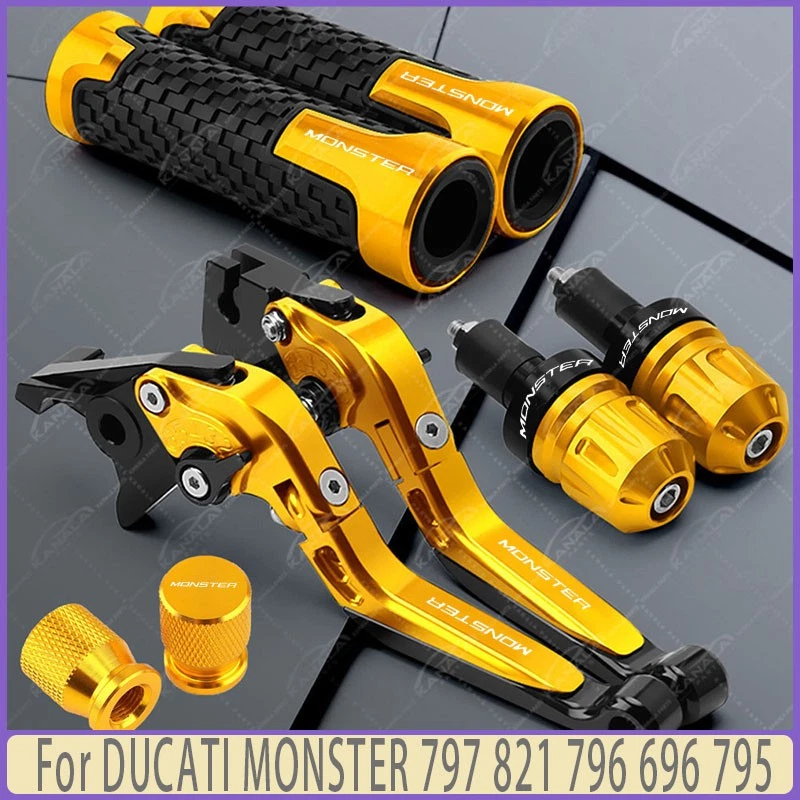 Handle Grip Cap Brake Clutch Levers Set For DUCATI MONSTER797 821 796 696 795 - Image 2 of 4
