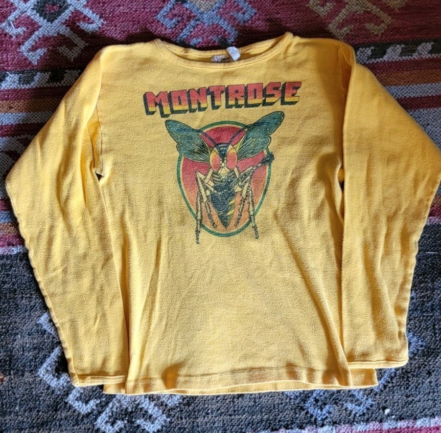 Montrose Vintage 70s Band Shirt Yellow Long Sleeve 1973 Sammy Haggar Sportswear
