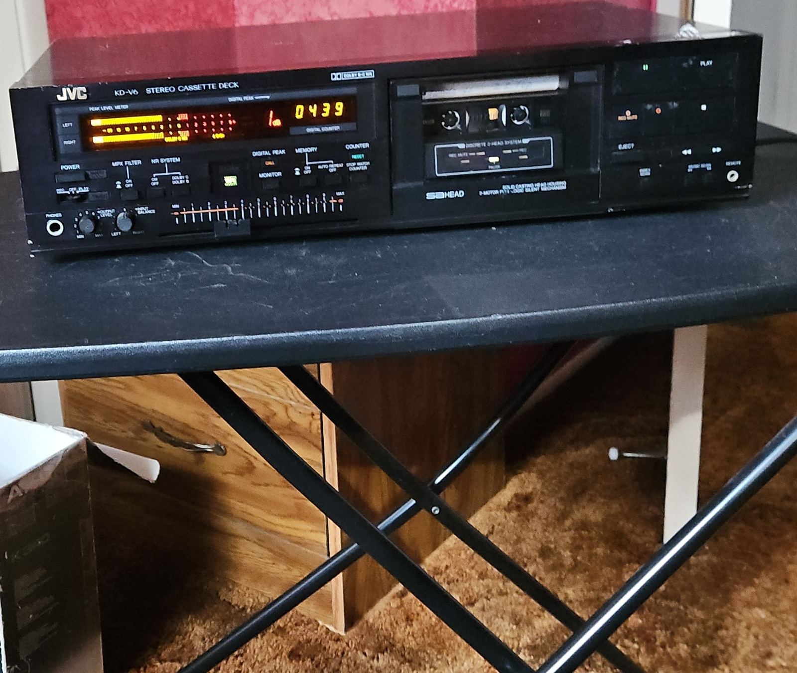 JVCKD-V6JCassettePlayer&RecorderBlackDolbyBCDigitalCounter3-HeadRCA