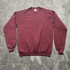 Vintage Jerzees Sweatshirt Adult Large Red Burgundy Crewneck Long Sleeve Blank