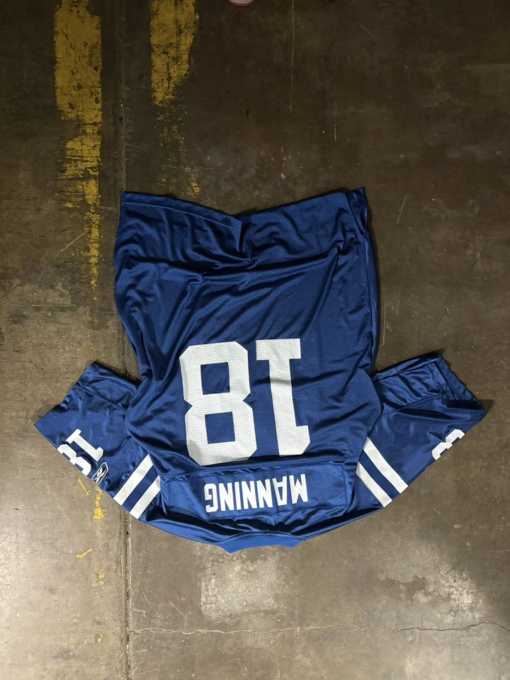 Винтажная футболка Reebok Peyton Manning Indianapolis Colts No18 размер большой синий NFL - Изображение 4 из 4
