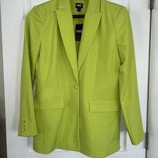 INC International Concepts Women's One-Button Blazer Sz M Color Green Onion