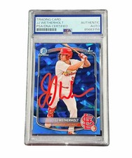 JJ Wetherholt Signed Card 2025 Bowman Chrome 1st Bowman Sapphire Auto PSA
