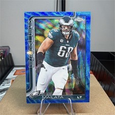 2025 Topps Chrome Football Jordan Mailata Blue Wave 43/150 #245