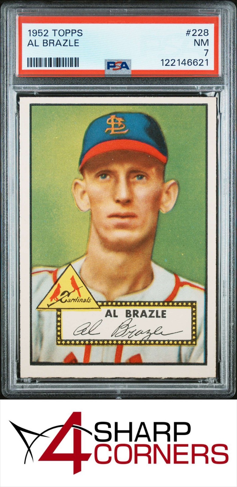 1952 TOPPS #228 AL BRAZLE CARDINALS PSA 7