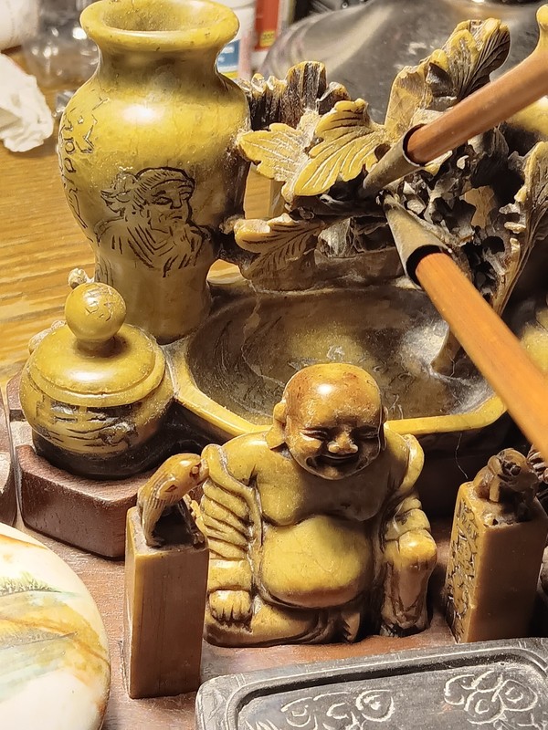 Chinese Ink Stone Chops Collection All Hand Carved History Very Collectible