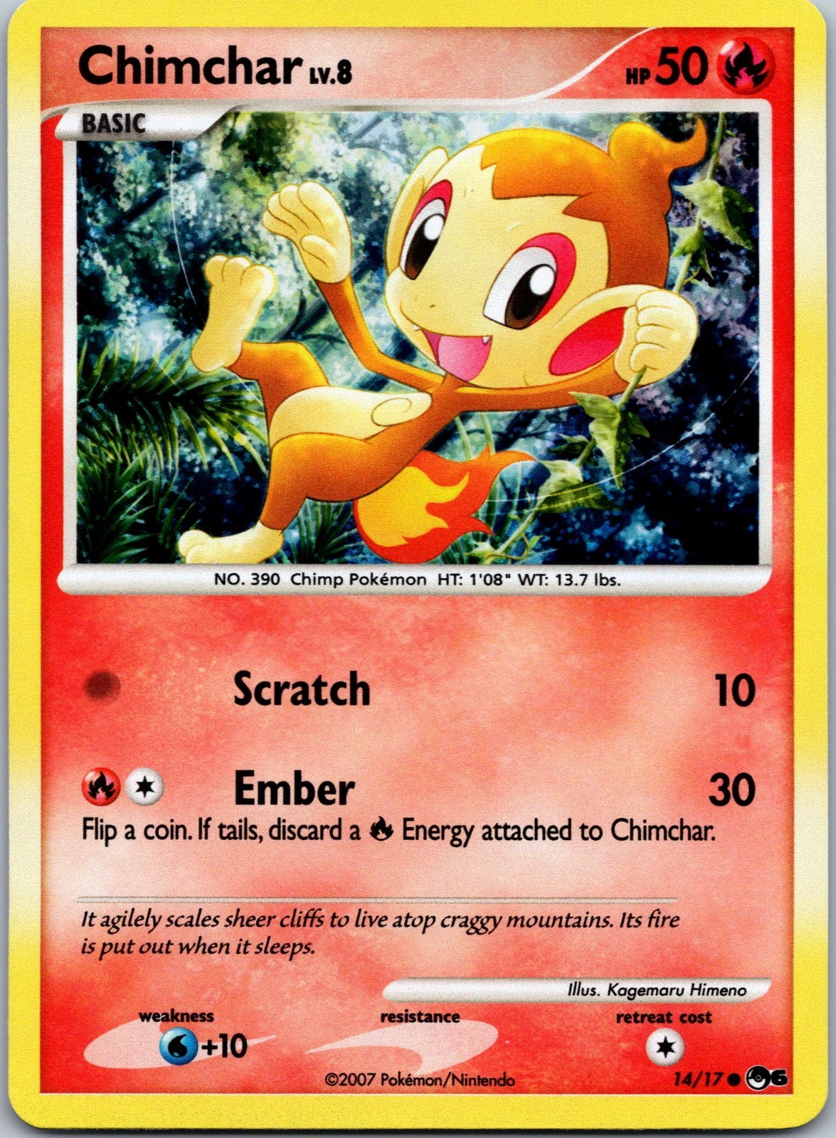 Pokemon Chimchar 14/17 Pop Series 6 Holo LP