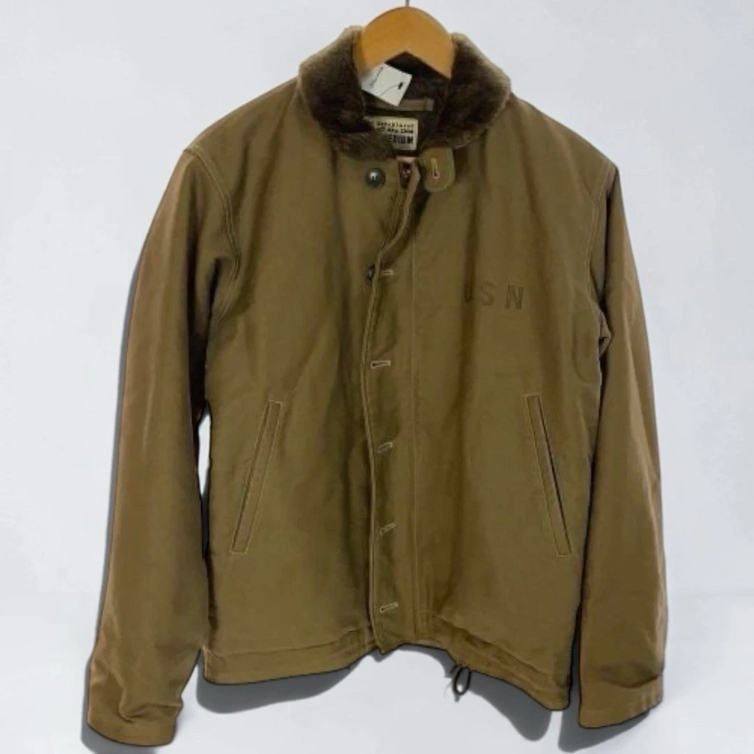Buzz Rickson's N-1 Deck Jacket USN Navy Department Khaki Cotton Men's M - product detail image 4