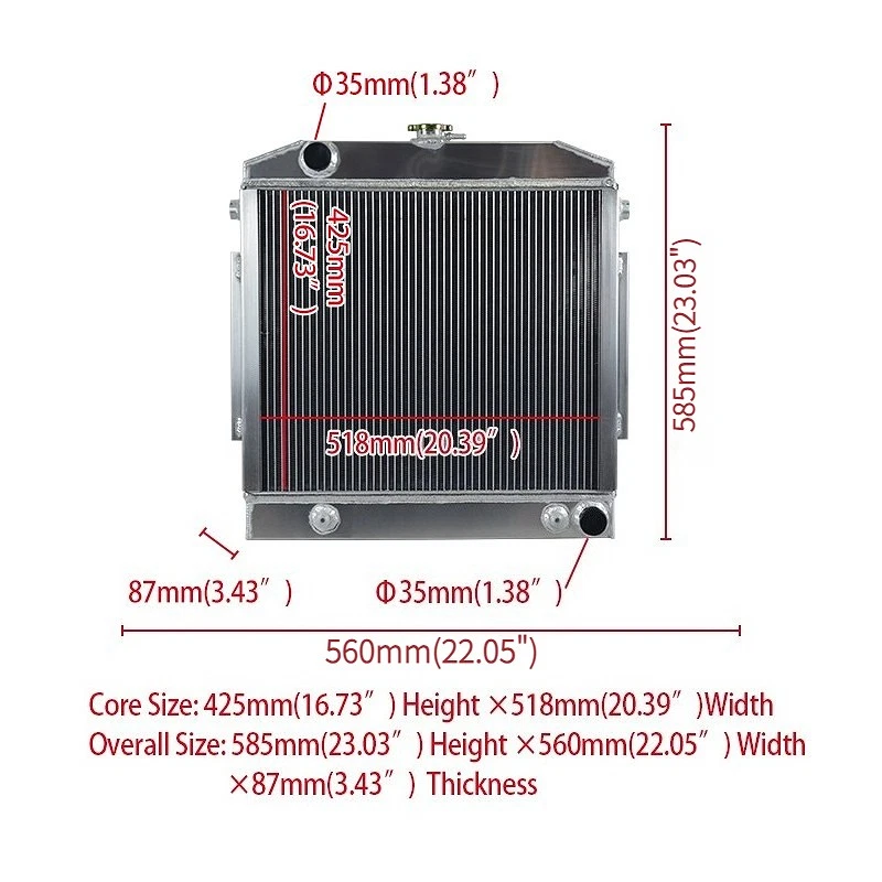 Radiador para Mercedes-Benz W115 220 230 220/240D 68-77/W114 230 250 280 1969-77 Foto 2 de 4