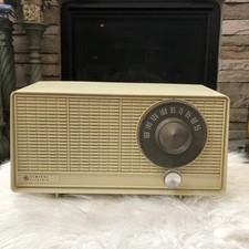 Vintage General Electric T-199D AM Tube Radio 1960s Retro Beige - TESTED WORKS 