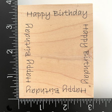 Endless Creations Happy Birthday Frame Wood Mounted Rubber Stamp