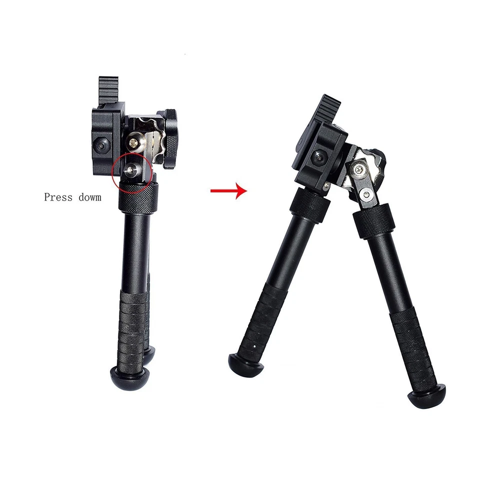 7-9'' Adjustable V8 Rifle Bipod 20mm Picatinny Rail Mount 360 Swivel QD Shooting - Image 4 of 4
