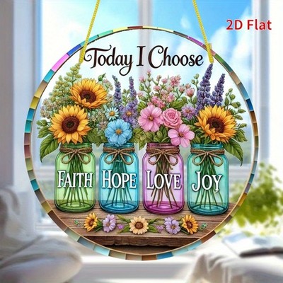 2D Flat enchanting sunflower design capture circular acrylic home garden decor