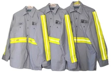 Lot Of 3, High Vis ,Reflective, Medium  Shirts , Light.Blue, Long Sleeve Cintas