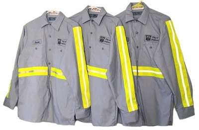 Lot Of 3, High Vis ,Reflective, Medium  Shirts , Light.Blue, Long Sleeve Cintas